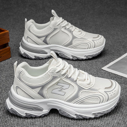 Unisex Casual Lace-Up Sneakers - Comfortable &amp; Versatile