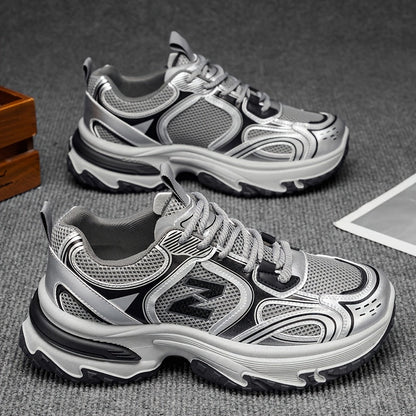 Unisex Casual Lace-Up Sneakers - Comfortable &amp; Versatile
