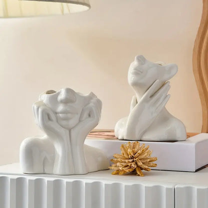 "Unique and Modern Ceramic Vase, Decorative Flower Vase for Living Room and Office" | Bowlift
