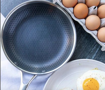Premium Stainless Steel Frying Pan with Non-Stick Pixel Technology – Perfect for Healthy Frying 11.8" x 11.8"