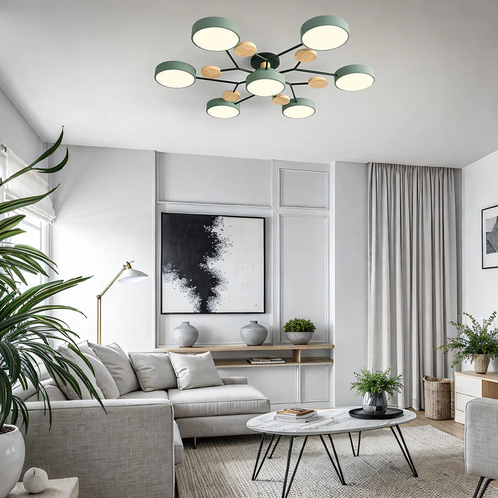 Modern Halo LED Semi-Flush Ceiling Light for Stylish Spaces