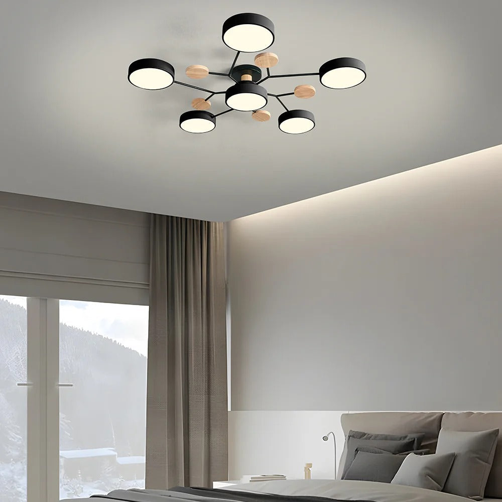 Modern Halo LED Semi-Flush Ceiling Light for Stylish Spaces