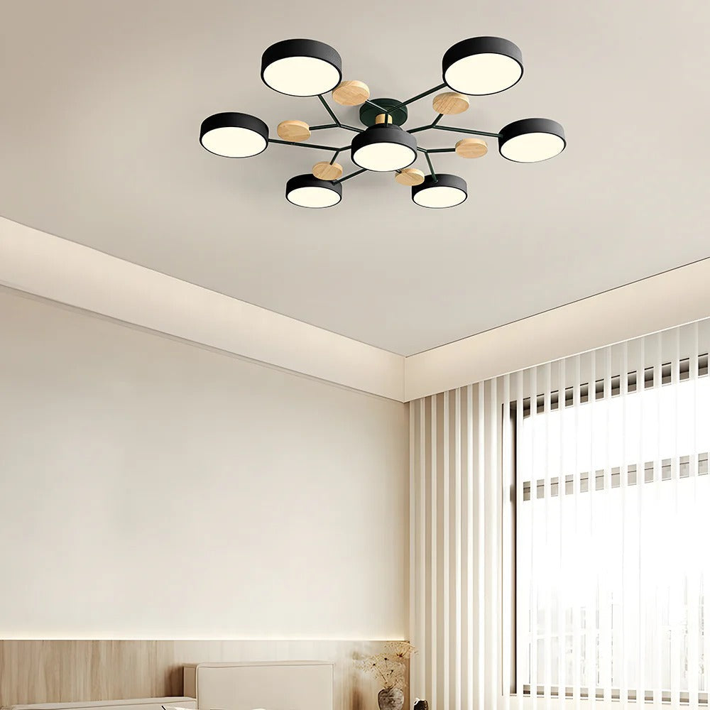 Modern Halo LED Semi-Flush Ceiling Light for Stylish Spaces