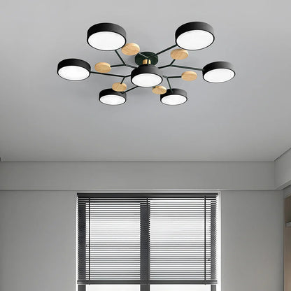 Modern Halo LED Semi-Flush Ceiling Light for Stylish Spaces