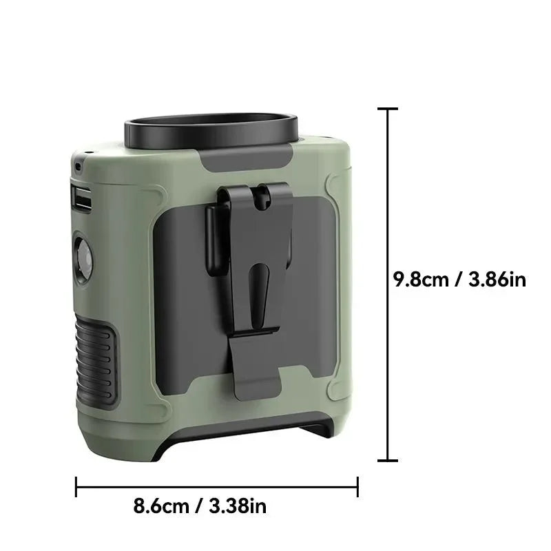 10000mAh Portable Outdoor Waist Fan – Hanging Neck &amp; Strong Wind with Power Bank &amp; LED Lighting | Bowlift