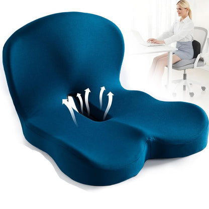 Unisex Ergonomic Memory Foam Seat Cushion for Pain Relief