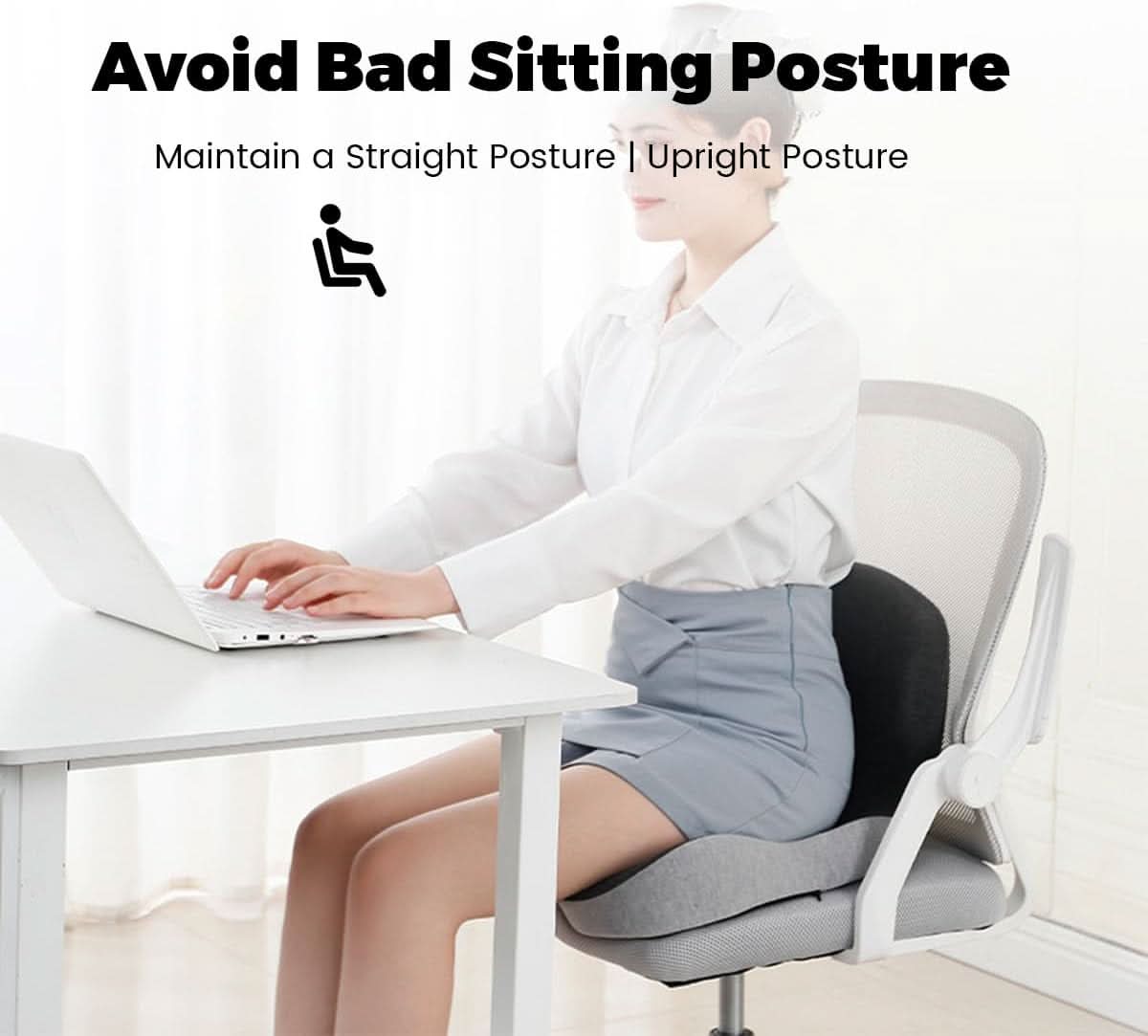 Unisex Ergonomic Memory Foam Seat Cushion for Pain Relief