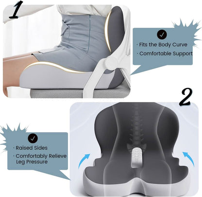 Unisex Ergonomic Memory Foam Seat Cushion for Pain Relief