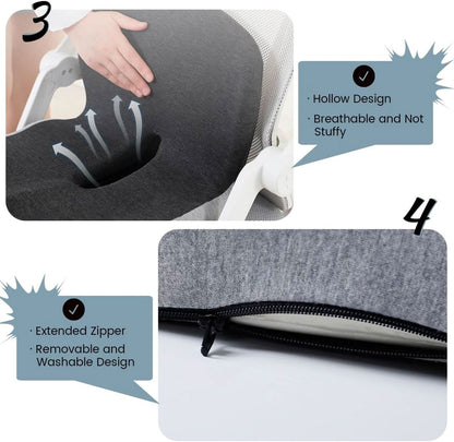 Unisex Ergonomic Memory Foam Seat Cushion for Pain Relief