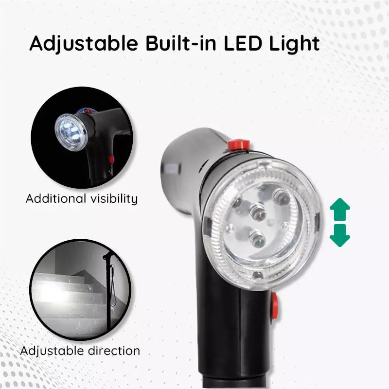 Unisex Foldable Walking Cane with LED Light &amp; Non-Slip Base