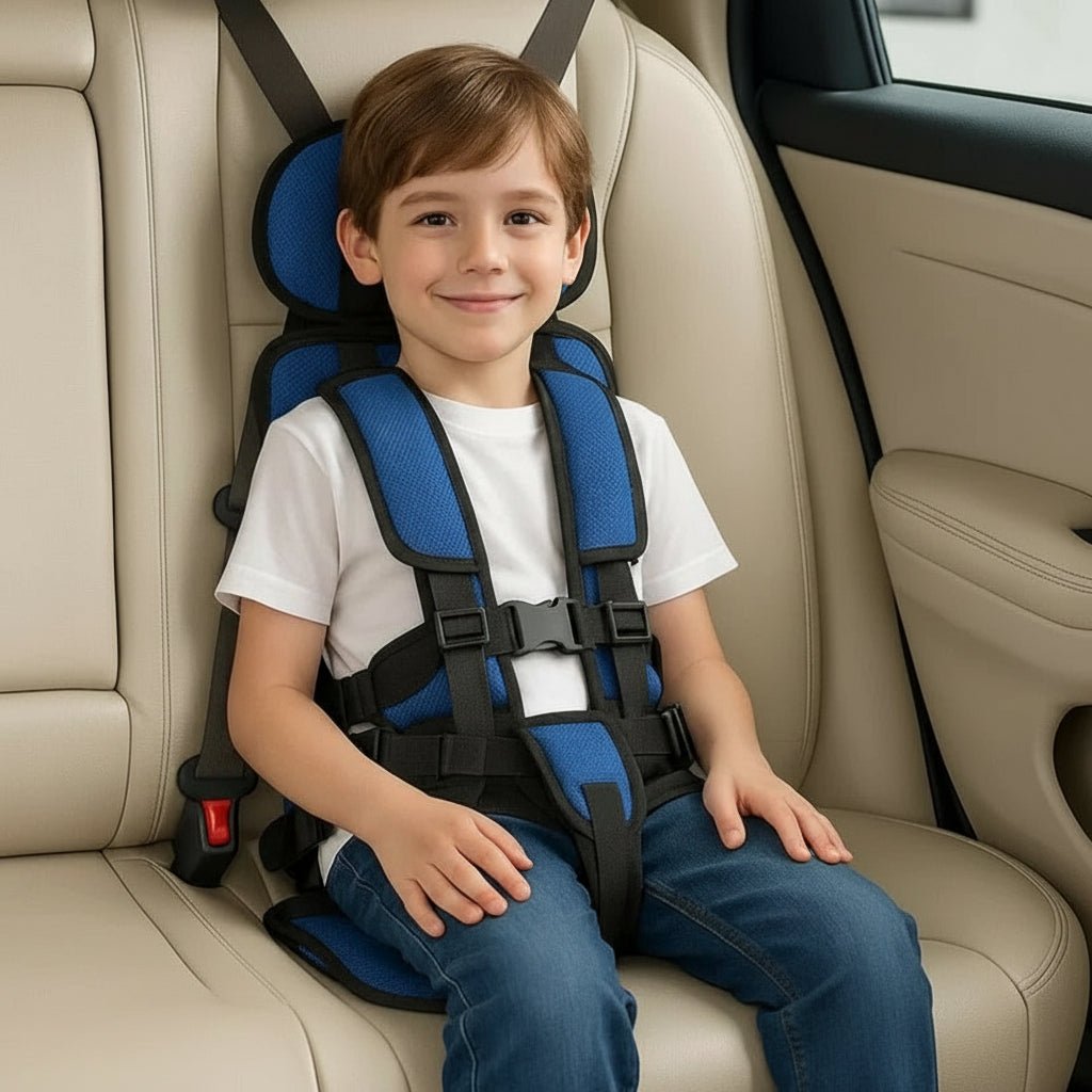 Unisex Portable Child Car Seat for Travel Safety - Lightweight &amp; Foldable