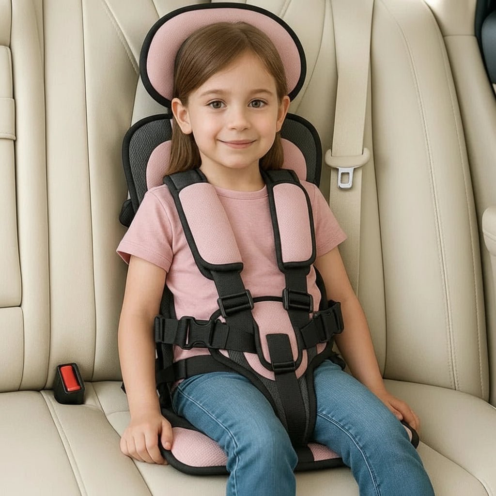 Unisex Portable Child Car Seat for Travel Safety - Lightweight &amp; Foldable