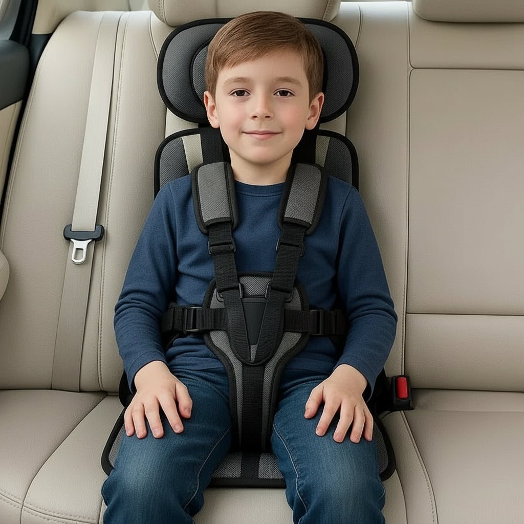 Unisex Portable Child Car Seat for Travel Safety - Lightweight &amp; Foldable