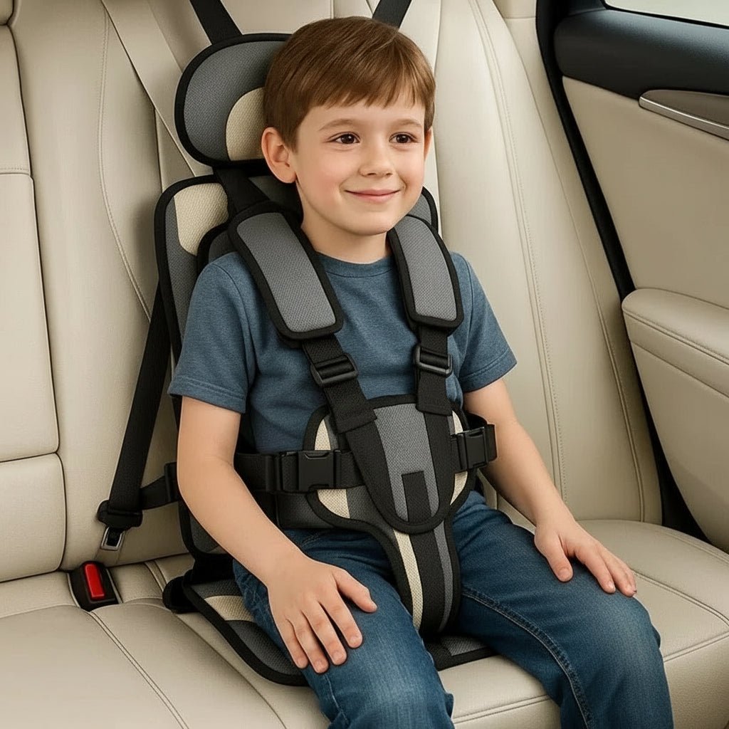 Unisex Portable Child Car Seat for Travel Safety - Lightweight &amp; Foldable