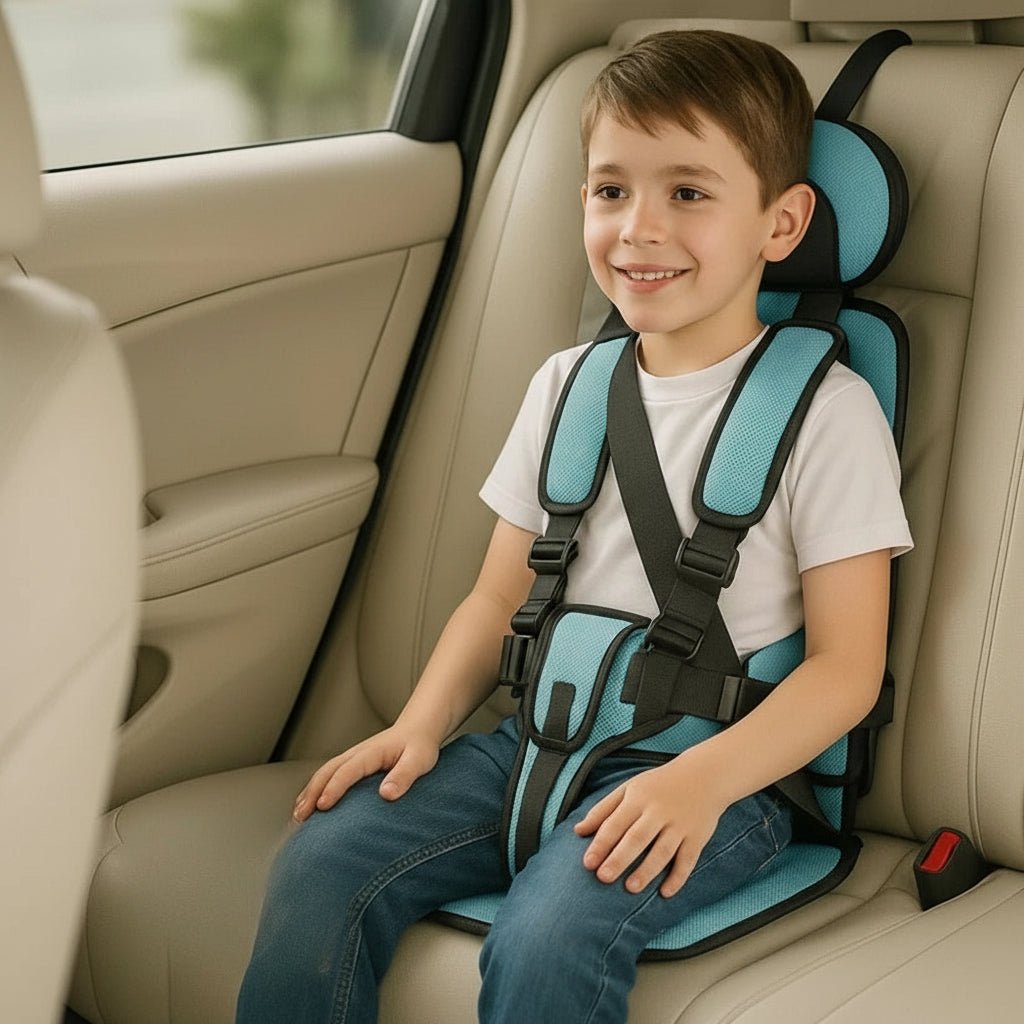 Unisex Portable Child Car Seat for Travel Safety - Lightweight &amp; Foldable